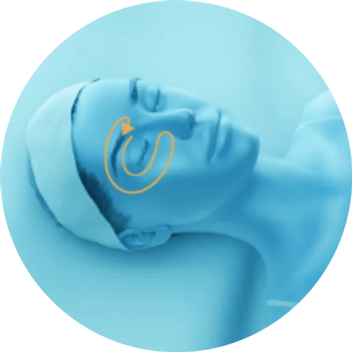 Illustration of a treatment path around the eyes for EMfusion skin longevity treatment in London